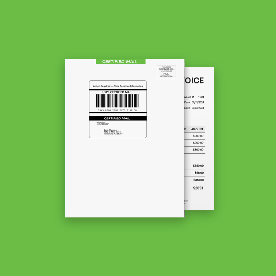 Example of a Certified Mail flat
