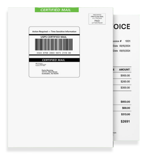 Example of Certified Mail flat