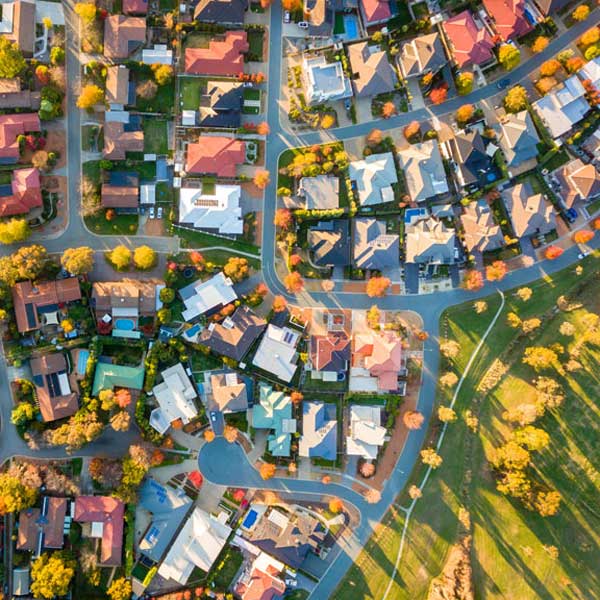 HOA Management Mailings: image from above of a neighborhood